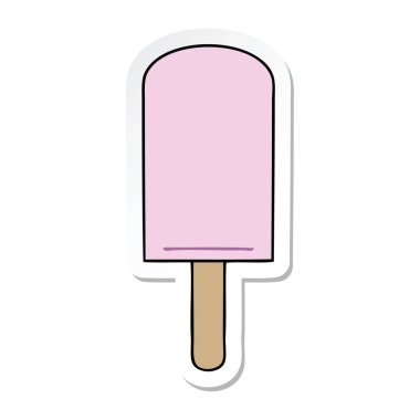 ilginç bir el etiket karikatür Buz lolly çizilmiş