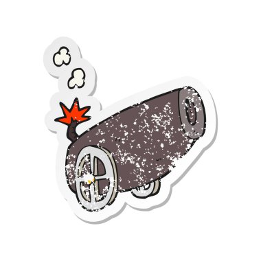 bir çizgi film top Retro sıkıntılı etiket