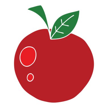 ilginç karikatür kırmızı elma el çekilmiş