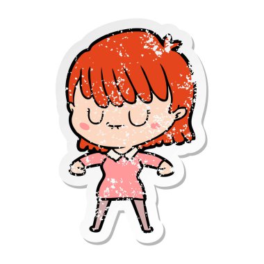 bir çizgi film kadının sıkıntılı etiket