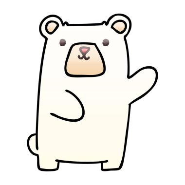 ilginç degrade gölgeli karikatür kutup ayısı