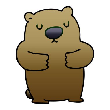 ilginç degrade gölgeli karikatür kunduz