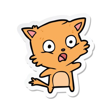 etiket bir karikatür kedi