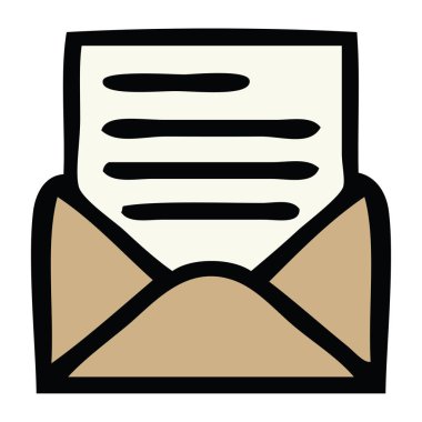 sevimli çizgi bir mektup ve zarf