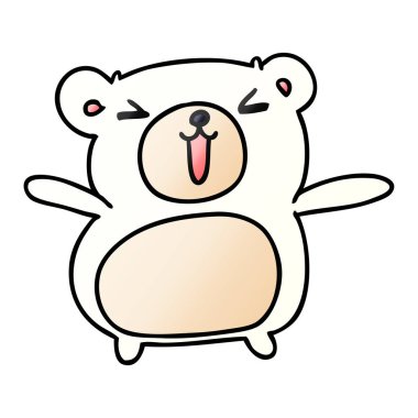 Degrade çizgi film kawaii şirin ayıcık