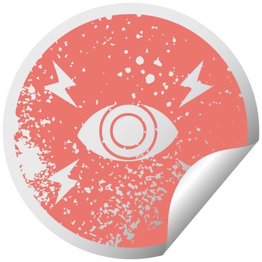 mistik bir göz sıkıntılı dairesel peeling etiket sembolü