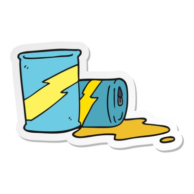 etiket bir karikatür soda kutular