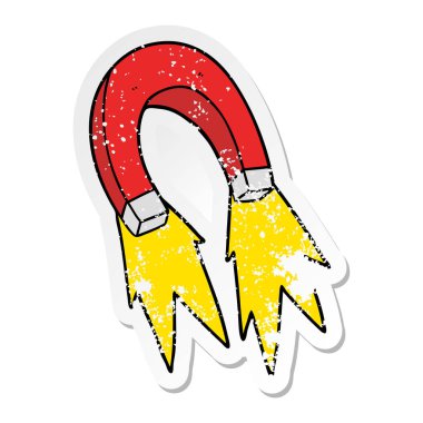 bir çizgi film mıknatıs sıkıntılı etiket