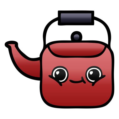 Degrade gölgeli karikatür bir Kettle