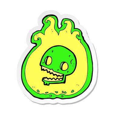 etiket bir karikatür Cadılar Bayramı alev kenarlık