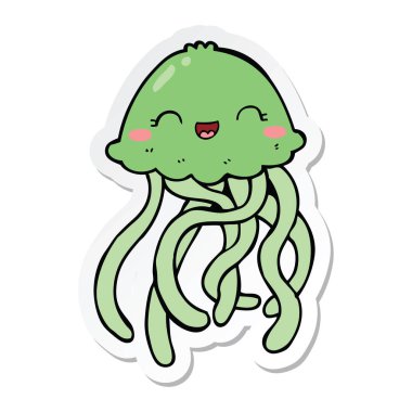 sevimli çizgi Deniz anası etiketi