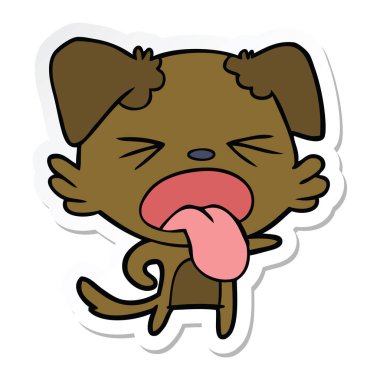 etiket bir karikatür köpek tiksinti