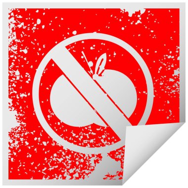 kare peeling etiket sembolü hiçbir meyve izin verilen işareti sıkıntılı