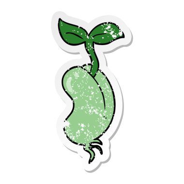 tohum çimlenme bir karikatür sıkıntılı etiket