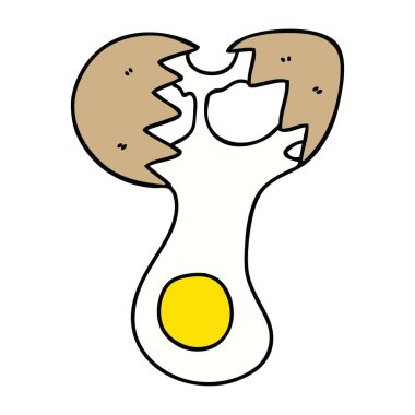 ilginç elle çizilmiş karikatür kırık yumurta