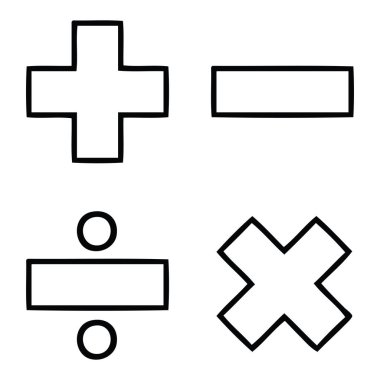 Çizim karikatür bir matematik sembolleri