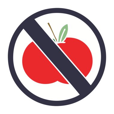 düz renk retro karikatür bir hiçbir gıda işareti izin