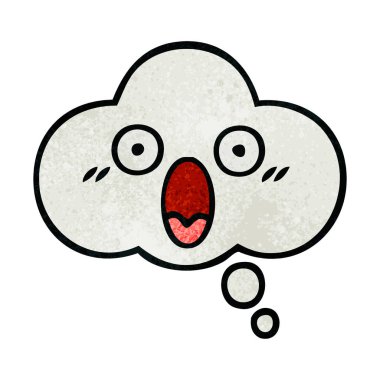 Retro grunge doku karikatür bir düşünce balonu