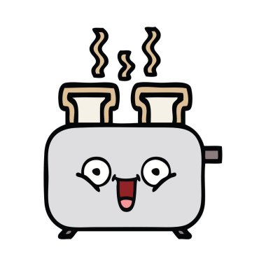 sevimli çizgi bir ekmek kızartma makinesi