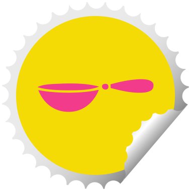 dairesel peeling etiket karikatür ölçme kaşık