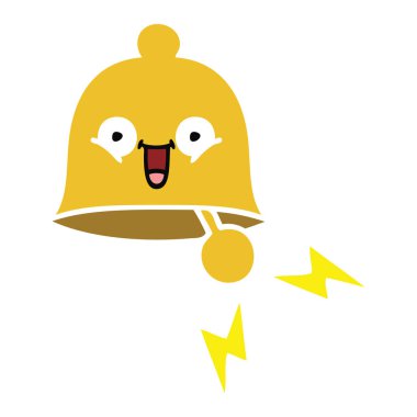 düz renk retro karikatür bir zil çan