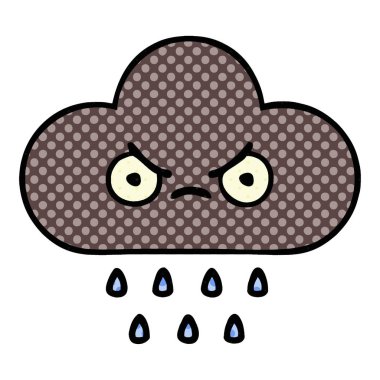 çizgi roman tarzı çizgi film fırtına yağmur bulutu