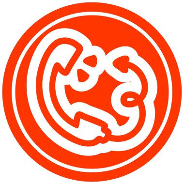 telefon yakışıklı şeytan kuyruk dairesel simgesi ile