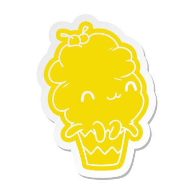 çizgi film etiketi kawaii ahtapot kek