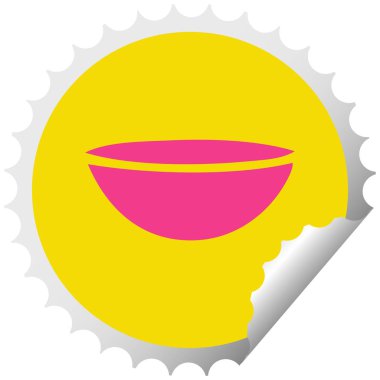 dairesel peeling etiket karikatür bir sıcak çorba