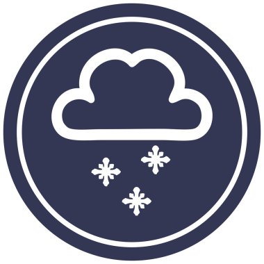 kar bulut dairesel simgesi simgesi