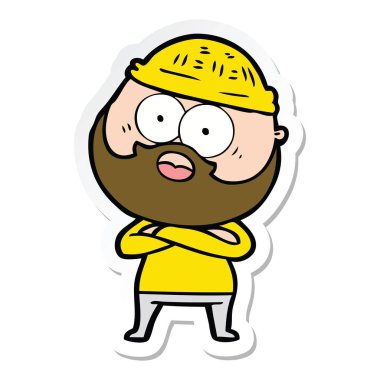 etiket bir karikatür sakallı adam şaşırttı