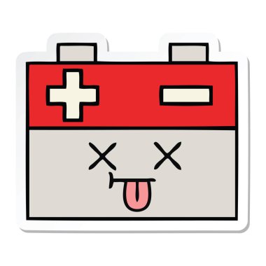 sevimli çizgi akü etiket