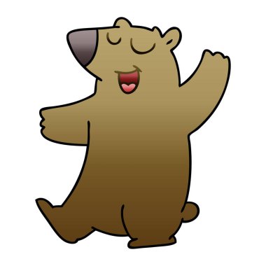 Degrade gölgeli ilginç karikatür ayı