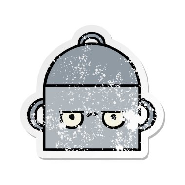 tencereye bir sevimli çizgi sıkıntılı etiket