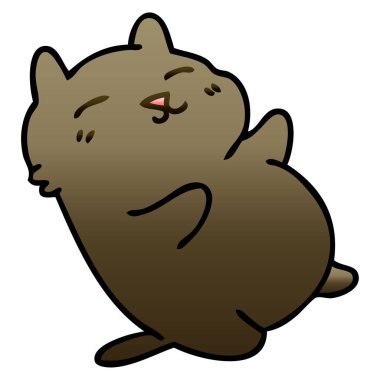 ilginç degrade gölgeli karikatür kedi