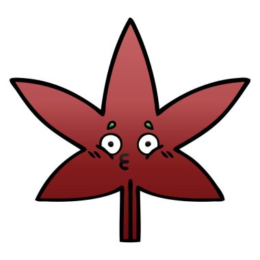 Degrade gölgeli karikatür sonbahar yaprak