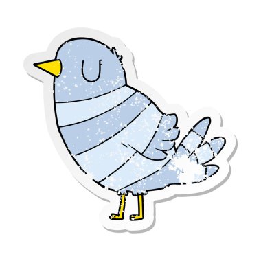 bir karikatür kuş sıkıntılı etiket