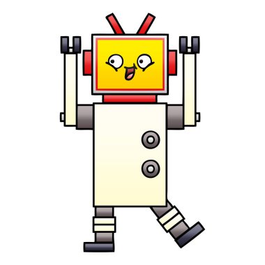 bir robot degrade gölgeli çizgi film