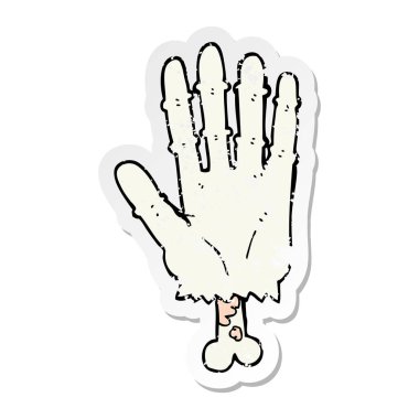 bir çizgi film zombi el sıkıntılı etiket