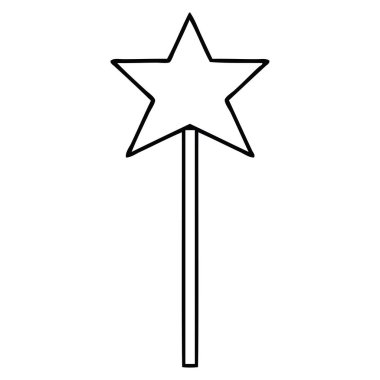 Çizim karikatür yıldız bir değnek
