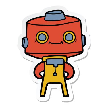 bir çizgi film robot Sticker