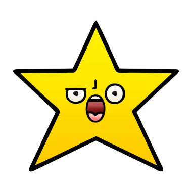 altın yıldız degrade gölgeli karikatür