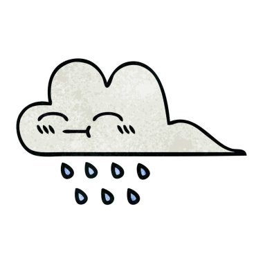 Retro grunge doku karikatür yağmur bulutu