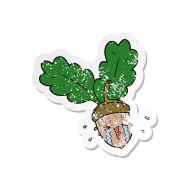 meşe palamudu ağlıyor bir karikatür sıkıntılı etiket