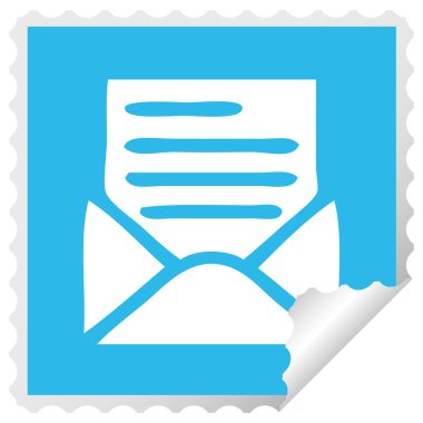 etiket karikatür mektup ve zarf peeling Meydanı