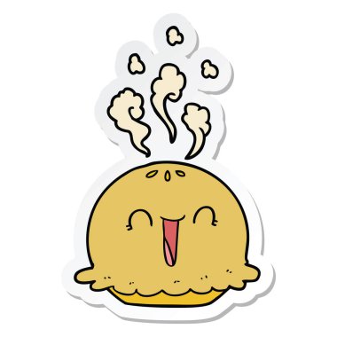 etiket bir karikatür mutlu pastası