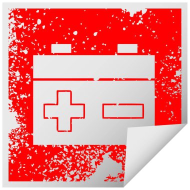 bir araba pil sembolü etiket soyma sıkıntılı Meydanı