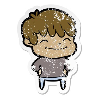 bir mutlu çizgi film çocuk sıkıntılı etiket