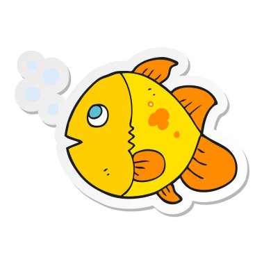 etiket bir çizgi film balık