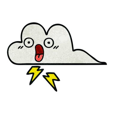 Retro grunge doku çizgi film thunder bulut